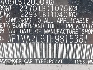 2015 Subaru WRX STI с VIN JF1VA2L61F9815381, выставлен на аукционе IAAI как лот 42071654 с пробегом 121 020 миль миль и . История ставок и продаж доступна на DreamBid. Изображение 9.