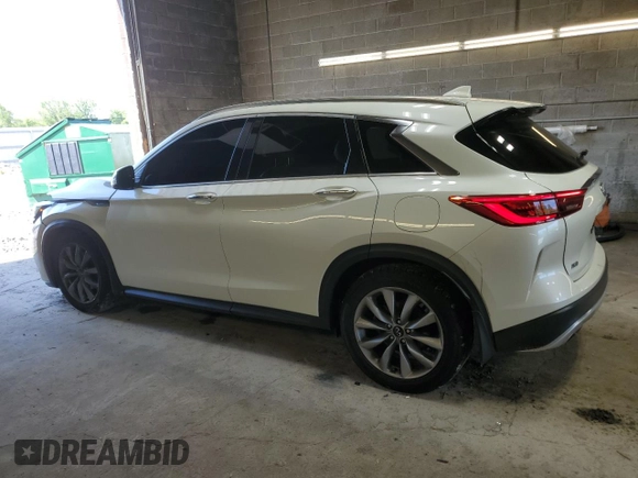 2020 Infiniti QX50 Luxe with VIN 3PCAJ5M3XLF112054, listed as a Copart auction lot 58483235 with 49,815 mi miles and Salvage title. Bid and sale history available at DreamBid. Image 2.
