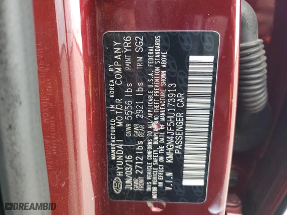 2017 Genesis G80 5.0L Ultimate with VIN KMHGN4JF5HU173913, listed as a Copart auction lot 86109034 with 119,542 mi miles and Salvage Title. Bid and sale history available at carsss.com. Image 12.
