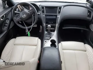 2019 Infiniti Q50 Red Sport 400 with VIN JN1FV7AP4KM760088, listed as a Copart auction lot 56147365 with 106,541 mi miles and Salvage title. Bid and sale history available at DreamBid. Image 8.