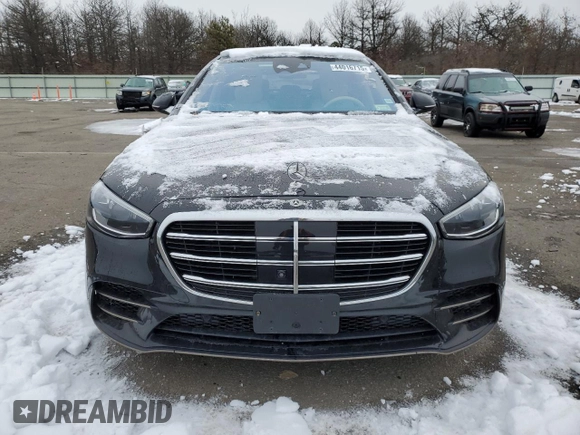 2023 Mercedes-Benz S-Class S 580 with VIN W1K6G7GB4PA222167, listed as a Copart auction lot 44016715 with 23,404 mi miles and Salvage Title. Bid and sale history available at carsss.com. Image 5.