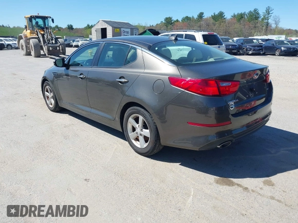 2015 Kia Optima LX with VIN 5XXGM4A74FG396236, listed as a IAAI auction lot 42165862 with 127,383 mi miles. Bid and sale history available at carsss.com. Image 3.