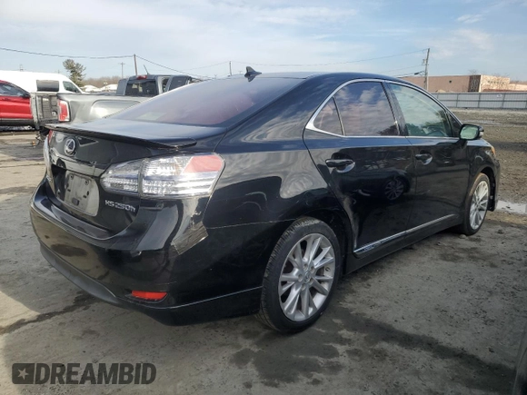 2010 Lexus HS 250h with VIN JTHBB1BA0A2031607, listed as a Copart auction lot 43652185 with Not Provided miles and Salvage Title. Bid and sale history available at DreamBid. Image 3.