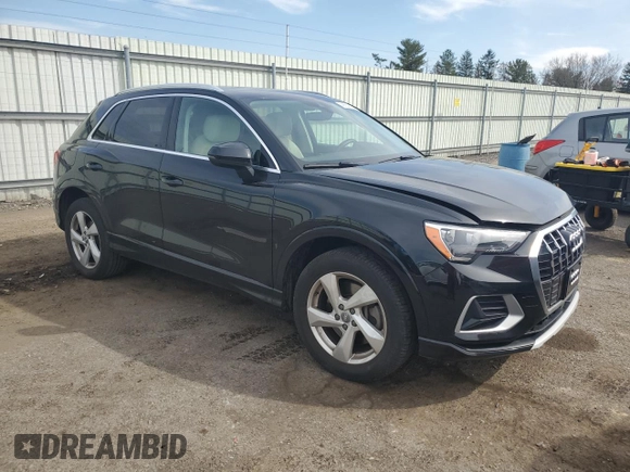 2020 Audi Q3 Premium with VIN WA1AECF35L1035909, listed as a Copart auction lot 49854725 with 78,602 mi miles and Salvage title. Bid and sale history available at DreamBid. Image 4.