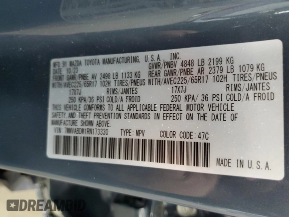 2024 Mazda CX-50 S Premium with VIN 7MMVABDM1RN173330, listed as a Copart auction lot 49608375 with 32,131 mi miles and Salvage Title. Bid and sale history available at DreamBid. Image 12.