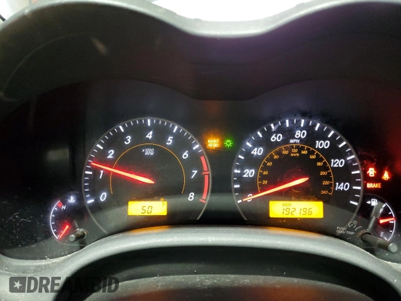 2010 Toyota Corolla with VIN 1NXBU4EE3AZ279569, listed as a Copart auction lot 50562205 with 192,196 mi miles and Salvage Title. Bid and sale history available at carsss.com. Image 9.