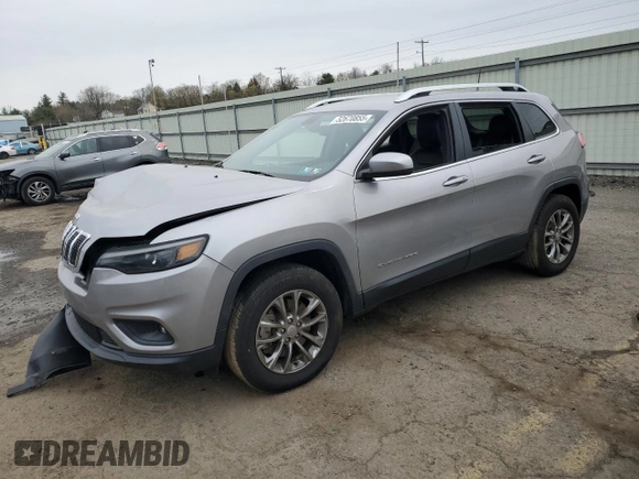 2019 Jeep Cherokee Latitude Plus with VIN 1C4PJMLX8KD447411, listed as a Copart auction lot 52670855 with 40,966 mi miles and Salvage Title. Bid and sale history available at carsss.com. Image 1.