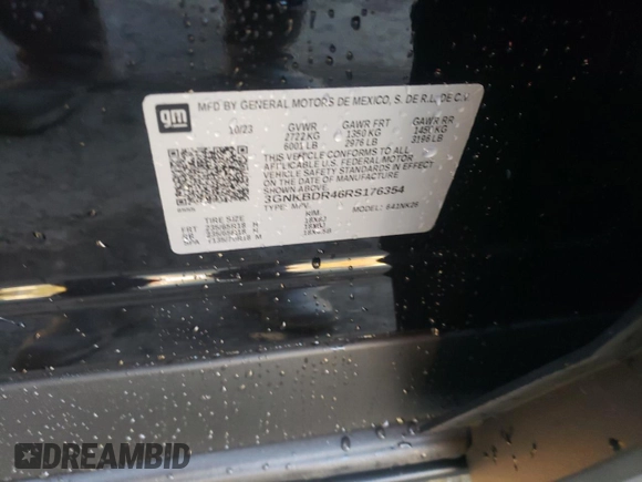 2024 Chevrolet Blazer LT with VIN 3GNKBDR46RS176354, listed as a Copart auction lot 83438174 with 5,324 mi miles and Salvage title. Bid and sale history available at DreamBid. Image 13.