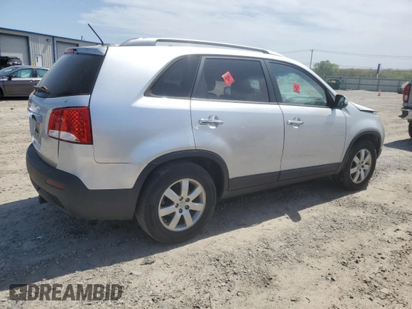2013 Kia Sorento LX with VIN 5XYKT4A22DG327426, listed as a Copart auction lot 52212045 with 153,820 mi miles and Salvage Title. Bid and sale history available at carsss.com. Image 3.