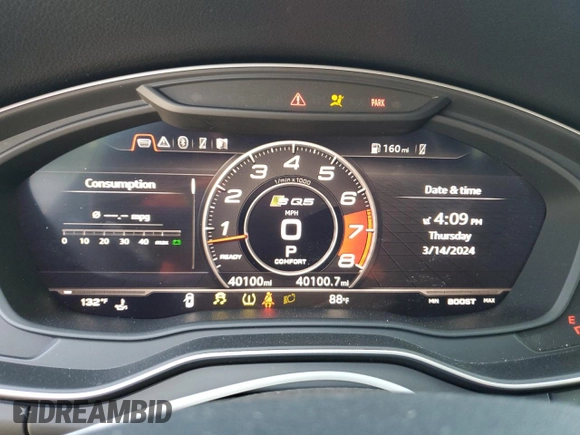 2020 Audi SQ5 Prestige with VIN WA1C4AFY5L2083058, listed as a Copart auction lot 46808964 with 40,100 mi miles and . Bid and sale history available at DreamBid. Image 9.