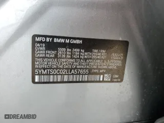 2020 BMW X3 M Competition with VIN 5YMTS0C02LLA57655, listed as a Copart auction lot 50796084 with 0 mi miles and Salvage Title. Bid and sale history available at carsss.com. Image 15.