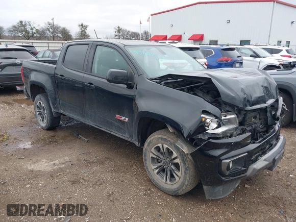 2021 Chevrolet Colorado 2WD Z71 with VIN 1GCGSDEN3M1108777, listed as a IAAI auction lot 41562874 with 77,607 mi miles and . Bid and sale history available at DreamBid. Image 1.