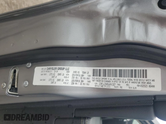 2014 Jeep Cherokee Limited with VIN 1C4PJLDS0EW241327, listed as a Copart auction lot 59440245 with 73,623 mi miles and Salvage title. Bid and sale history available at DreamBid. Image 13.