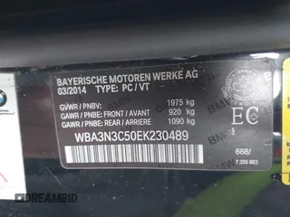 2014 BMW 4 Series 428i with VIN WBA3N3C50EK230489, listed as a IAAI auction lot 41613944 with 86,553 mi miles and . Bid and sale history available at DreamBid. Image 9.