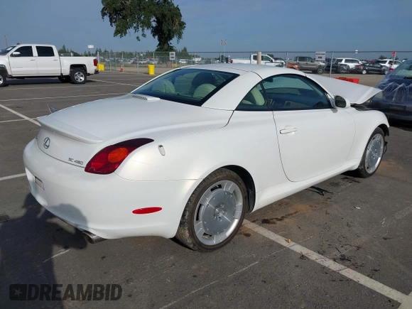 2005 Lexus SC 430 with VIN JTHFN48Y350065024, listed as a IAAI auction lot 42149463 with 93,231 mi miles and . Bid and sale history available at DreamBid. Image 4.