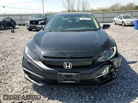 2019 Honda Civic LX with VIN 19XFC2F61KE011429, listed as a Copart auction lot 50883145 with 45,342 mi miles and Salvage Title. Bid and sale history available at DreamBid. Image 10.