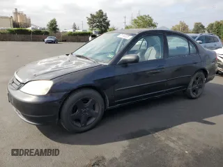 2001 Honda Civic EX with VIN 2HGES26761H549152, listed as a Copart auction lot 55165305 with 194,758 mi miles and Clean Title. Bid and sale history available at carsss.com. Image 1.