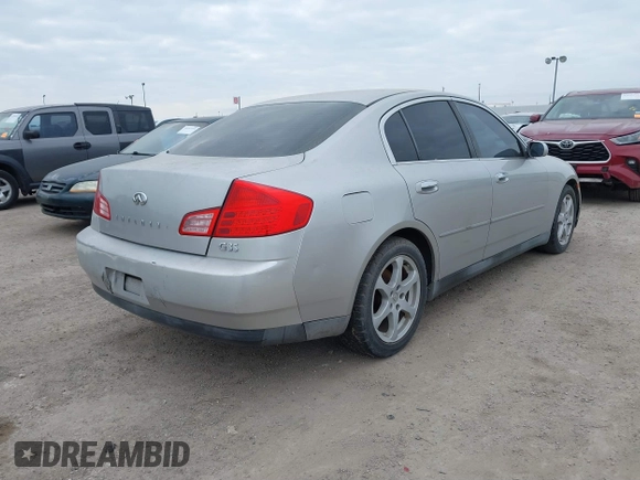 2003 Infiniti G35 w/Leather with VIN JNKCV51E63M322787, listed as a IAAI auction lot 41250569 with 154,817 mi miles. Bid and sale history available at carsss.com. Image 4.