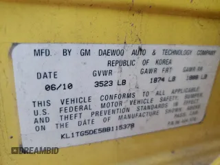 2011 Chevrolet Aveo 2LT with VIN KL1TG5DE5BB115378, listed as a Copart auction lot 82051914 with 125,748 mi miles and Salvage title. Bid and sale history available at DreamBid. Image 14.