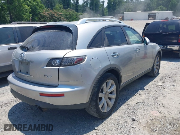 2005 Infiniti FX with VIN JNRAS08W35X203311, listed as a IAAI auction lot 42567657 with Not provided miles and . Bid and sale history available at DreamBid. Image 4.