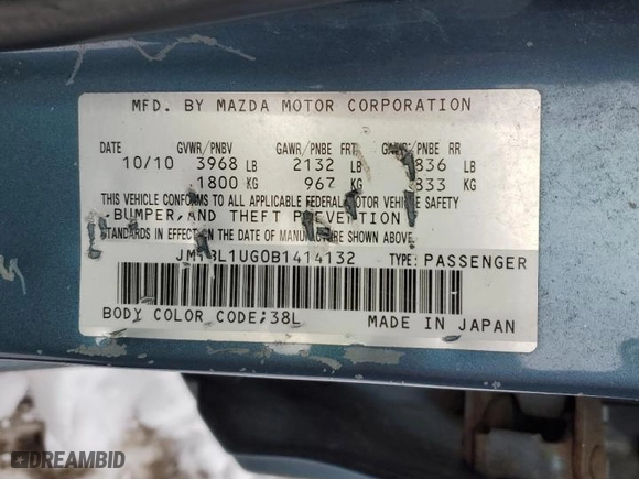 2011 Mazda Mazda3 i Sport with VIN JM1BL1UG0B1414132, listed as a Copart auction lot 44361085 with 153,977 mi miles and Salvage Title. Bid and sale history available at carsss.com. Image 12.