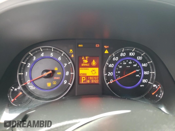 2010 Infiniti FX with VIN JN8AS1MW4AM850747, listed as a Copart auction lot 73314874 with 190,707 mi miles and Salvage Title. Bid and sale history available at DreamBid. Image 9.