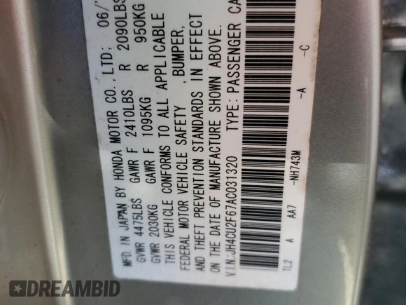 2010 Acura TSX with VIN JH4CU2F67AC031320, listed as a Copart auction lot 48221555 with 267,916 mi miles and Salvage Title. Bid and sale history available at carsss.com. Image 13.