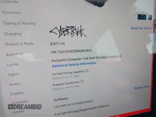 2024 Tesla Cybertruck с VIN 7G2CEHED5RA053441, выставлен на аукционе IAAI как лот 42475220 с пробегом 8 671 миль миль и . История ставок и продаж доступна на DreamBid. Изображение 15.