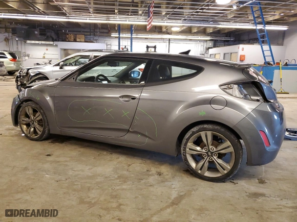 2012 Hyundai Veloster w/Black Int with VIN KMHTC6AD7CU077238, listed as a Copart auction lot 45038735 with 180,394 mi miles and Salvage Title. Bid and sale history available at carsss.com. Image 2.