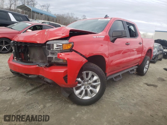 2020 Chevrolet Silverado 1500 Custom with VIN 3GCPWBEH9LG353375, listed as a Copart auction lot 43053215 with 47,410 mi miles and Salvage Title. Bid and sale history available at carsss.com. Image 1.