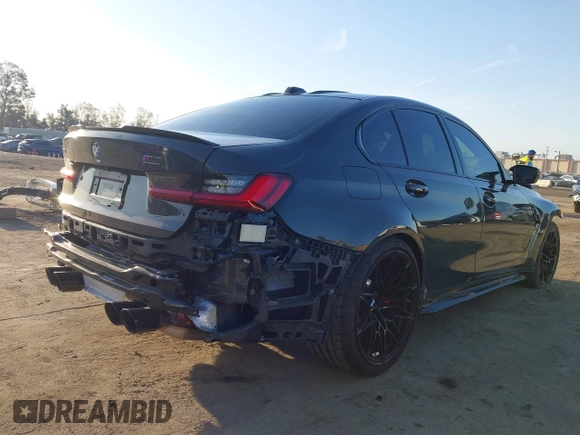 2025 BMW M3 Competition xDrive with VIN WBS33HJ04SFU25148, listed as a IAAI auction lot 41942920 with 1,166 mi miles and . Bid and sale history available at DreamBid. Image 4.