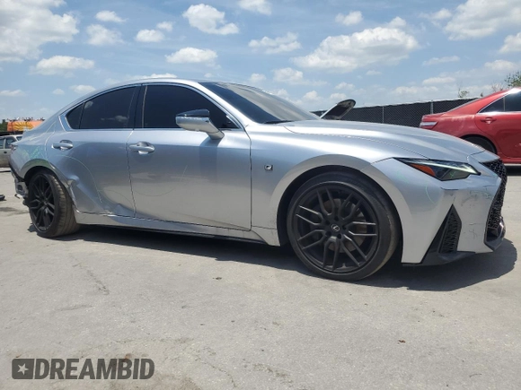 2023 Lexus IS 350 F Sport with VIN JTHGZ1B22P5069924, listed as a Copart auction lot 57846165 with 19,862 mi miles and Salvage title. Bid and sale history available at DreamBid. Image 4.
