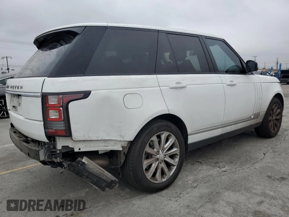 2016 Land Rover Range Rover HSE with VIN SALGS2VF1GA285127, listed as a Copart auction lot 59566225 with 128,567 mi miles and Salvage title. Bid and sale history available at DreamBid. Image 3.