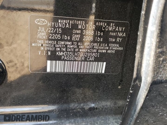 2016 Hyundai Elantra GT with VIN KMHD35LH7GU295801, listed as a Copart auction lot 68024214 with 0 mi miles and Salvage Title. Bid and sale history available at carsss.com. Image 14.
