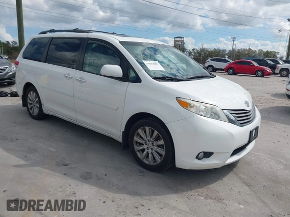 2011 Toyota Sienna XLE with VIN 5TDDK3DC6BS029472, listed as a IAAI auction lot 41554859 with 145,393 mi miles. Bid and sale history available at carsss.com. Image 1.
