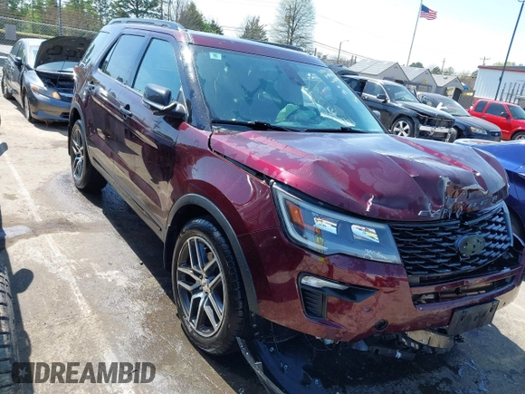 2018 Ford Explorer Sport with VIN 1FM5K8GT4JGB85463, listed as a IAAI auction lot 41914412 with 59,680 mi miles and . Bid and sale history available at DreamBid. Image 1.