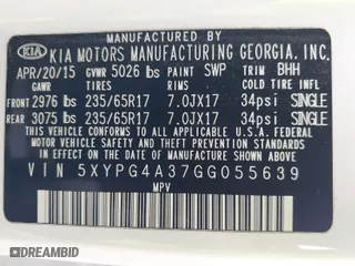 2016 Kia Sorento LX with VIN 5XYPG4A37GG055639, listed as a IAAI auction lot 41888968 with 140,431 mi miles. Bid and sale history available at carsss.com. Image 9.