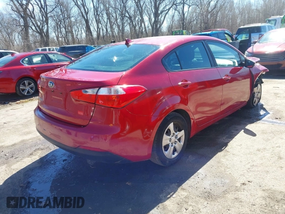 2016 Kia Forte LX with VIN KNAFX4A61G5523747, listed as a IAAI auction lot 41816126 with 117,760 mi miles. Bid and sale history available at carsss.com. Image 4.