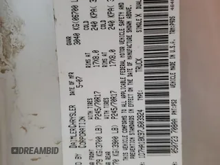 2007 Dodge 1500 ST z VIN 1D7HA18K97J603924, wystawiony jako Copart lot #46283675 z przebiegiem Nie podano mil oraz Szkoda całkowita • Salvage title. Historia ofert i sprzedaży dostępna na DreamBid. Obrazek 14.