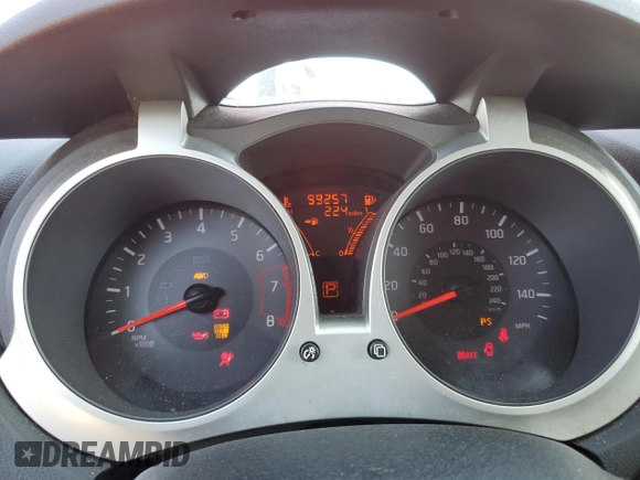 2014 Nissan Juke SV with VIN JN8AF5MV5ET481752, listed as a Copart auction lot 44205875 with 99,257 mi miles and Salvage title. Bid and sale history available at DreamBid. Image 9.