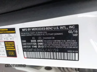 2016 Mercedes-Benz C 450 AMG with VIN 55SWF6EB0GU140159, listed as a IAAI auction lot 41702422 with 109,563 mi miles and . Bid and sale history available at carsss.com. Image 9.