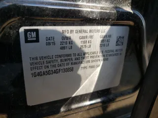 2016 Buick Verano with VIN 1G4PP5SK8F4185921, listed as a Copart auction lot 47476651 with 145,066 mi miles and Salvage Title. Bid and sale history available at carsss.com. Image 10.