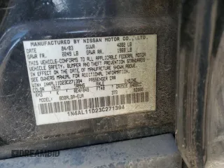 2003 Nissan Altima S with VIN 1N4AL11D23C271394, listed as a Copart auction lot 47514265 with 153,763 mi miles and Salvage Title. Bid and sale history available at carsss.com. Image 12.