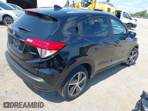 2021 Honda HR-V EX with VIN 3CZRU6H53MM754893, listed as a IAAI auction lot 39904214 with 58,537 mi miles. Bid and sale history available at carsss.com. Image 4.
