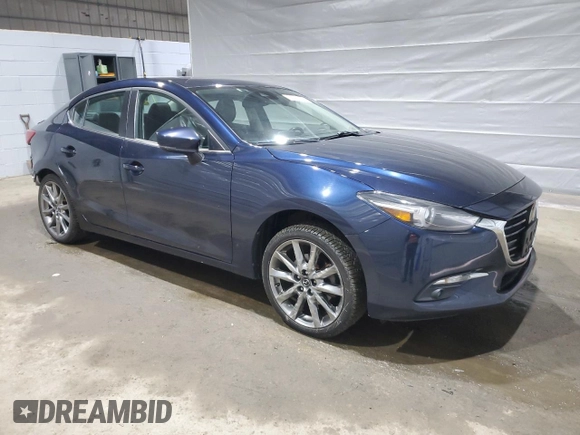 2018 Mazda 3 Grand Touring with VIN 3MZBN1W3XJM213129, listed as a Copart auction lot 50011175 with 95,518 mi miles and Salvage Title. Bid and sale history available at DreamBid. Image 4.