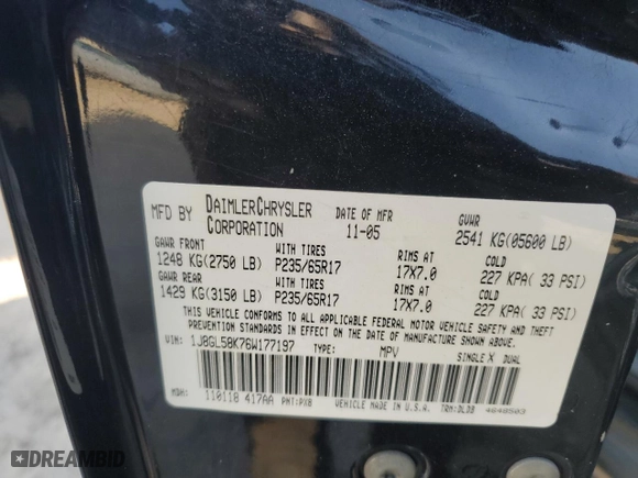 2006 Jeep Liberty Limited with VIN 1J8GL58K76W177197, listed as a Copart auction lot 48133215 with 169,351 mi miles and Salvage Title. Bid and sale history available at carsss.com. Image 13.