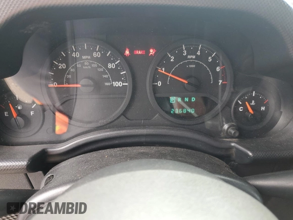 2009 Jeep Wrangler X with VIN 1J4FA24199L783458, listed as a Copart auction lot 56542705 with 236,840 mi miles and Salvage title. Bid and sale history available at DreamBid. Image 9.