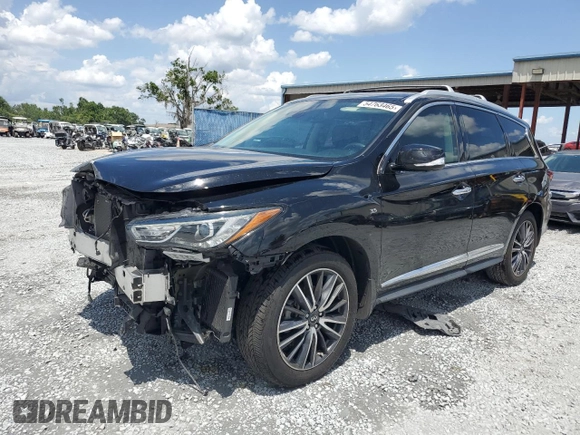 2018 Infiniti QX60 with VIN 5N1DL0MN6JC530919, listed as a Copart auction lot 54763465 with 58,301 mi miles and Salvage Title. Bid and sale history available at DreamBid. Image 1.