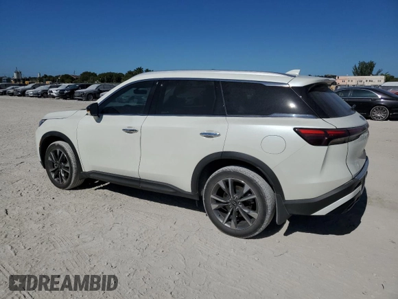 2023 Infiniti QX60 Luxe with VIN 5N1DL1FR1PC375985, listed as a Copart auction lot 81452144 with 16,913 mi miles and Salvage title. Bid and sale history available at DreamBid. Image 2.