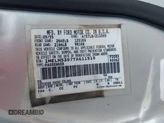 1996 Mercury Sable LS с VIN 1MELM53S7TA611510, выставлен на аукционе IAAI как лот 42508427 с пробегом 131 239 миль миль и . История ставок и продаж доступна на DreamBid. Изображение 9.